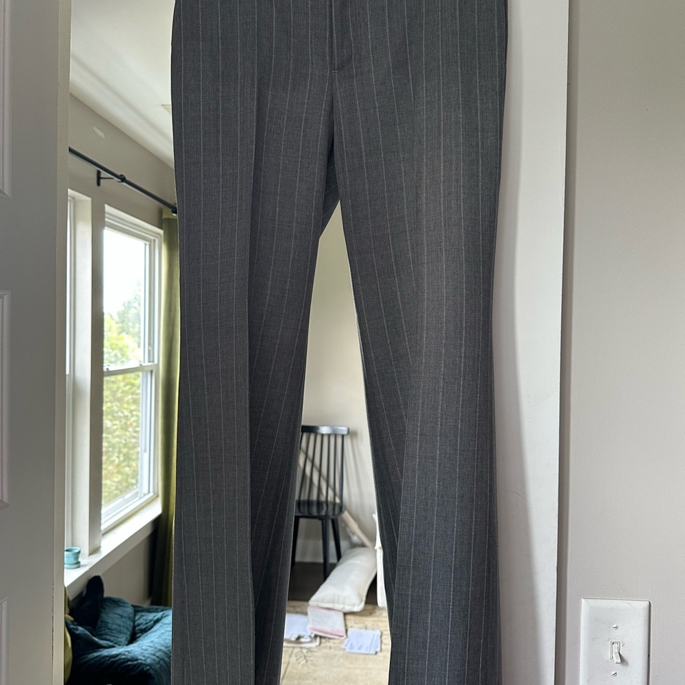 Banana Republic Gray Pinstripe Trousers- 8